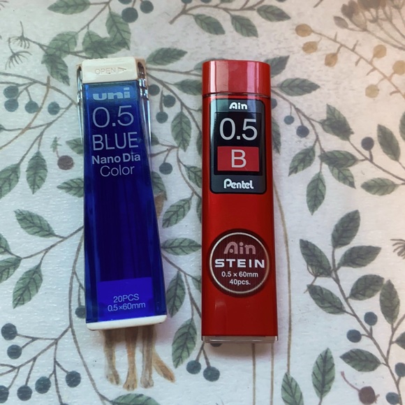 Black, blue, and pink 0.5 mechanical pencil leads - Picture 1 of 2